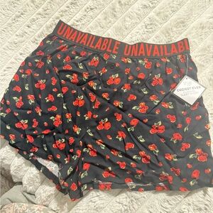 New Red Rose Floral Flannel Sleep Shorts | Size Large | Cozy Loungewear